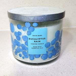Candle White Barn Eucalyptus Rain New with tags. 3 wick.